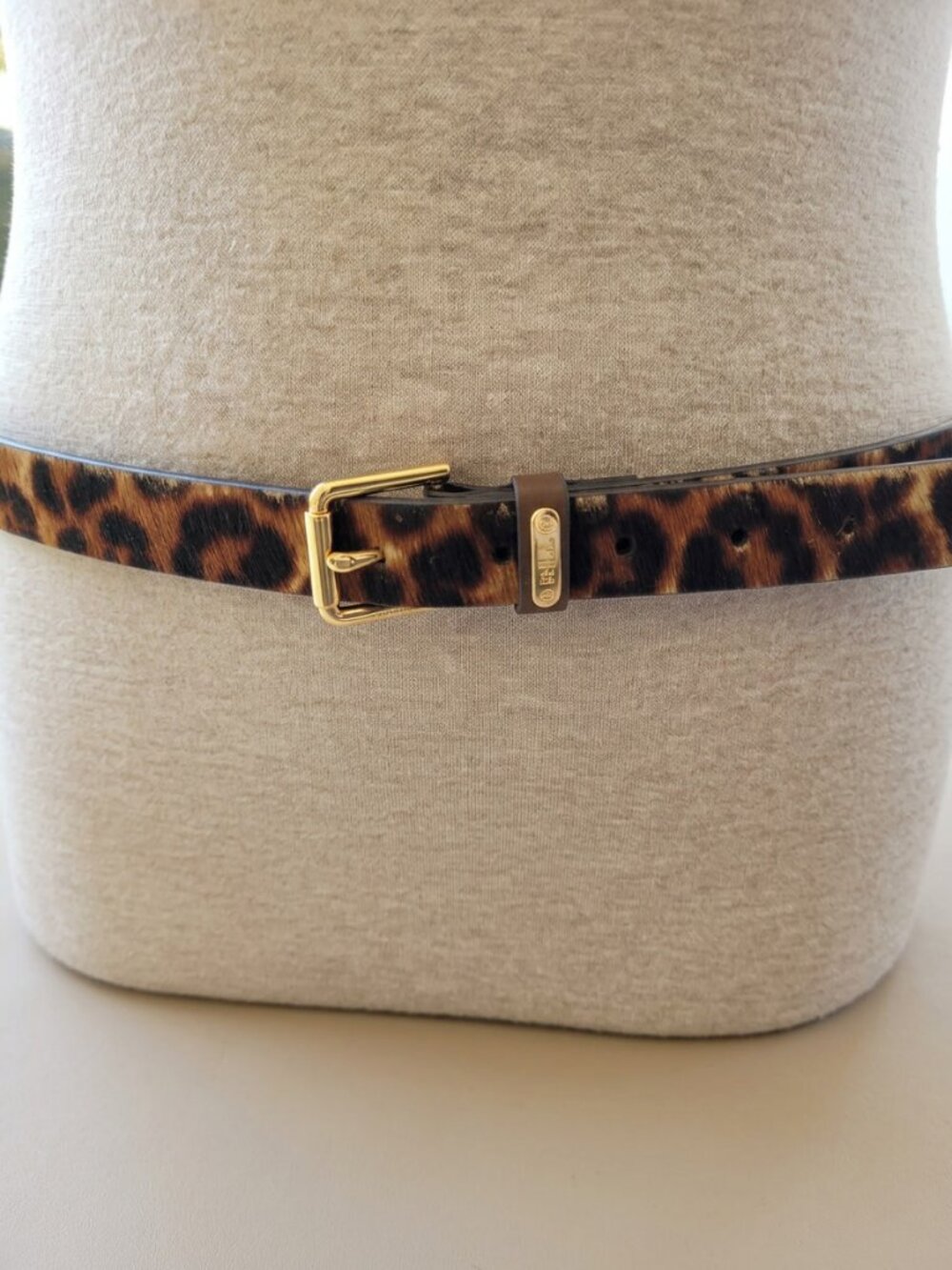 Lauren Ralph Lauren Ponyskin Leopard Print Genuine Leather Belt Size L